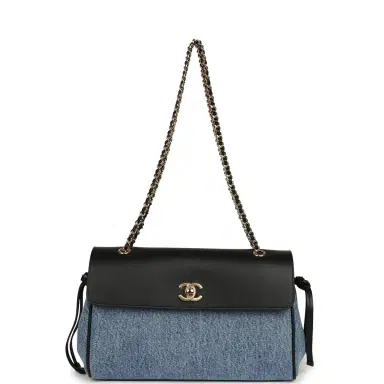 Chanel Chanel "Urban Essential" Flap Bag Blue Denim, Black Calfskin Gold Hardware | Thumbnail 7