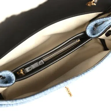 Chanel Chanel "Urban Essential" Flap Bag Blue Denim, Black Calfskin Gold Hardware | Thumbnail 8