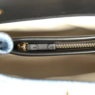 Chanel Chanel "Urban Essential" Flap Bag Blue Denim, Black Calfskin Gold Hardware | Thumbnail 9