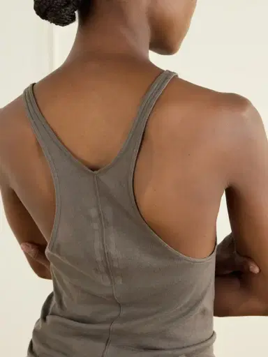 Rick Owens Drkshdw Frayed Cotton-jersey Tank | Thumbnail 4