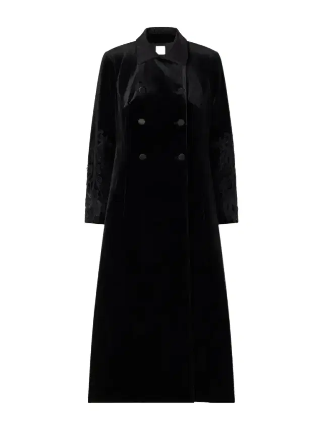 Loretta Caponi Rose Embroidered Velvet Coat