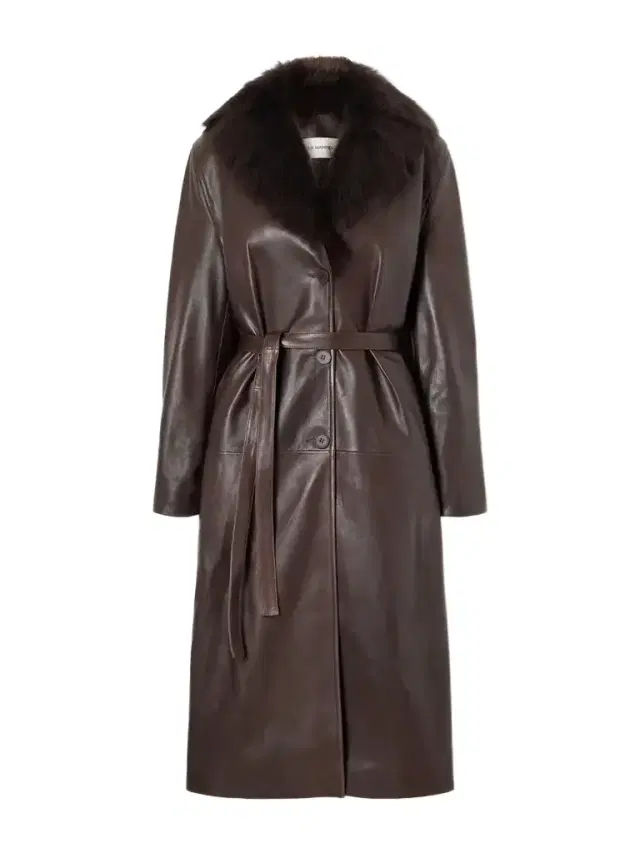 Nour Hammour Niven Belted Shearling-trimmed Leather Trench