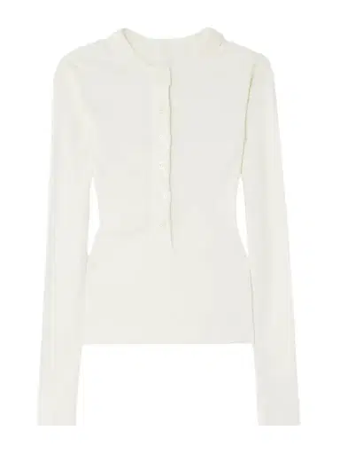Citizens of Humanity Varra Ribbed Stretch Organic Cotton And Lyocell-blend Henley Top | Thumbnail 1