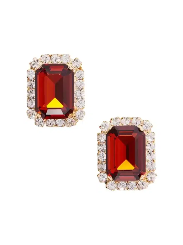 Jennifer Behr Diana Gold-plated Topaz And Crystal Earrings