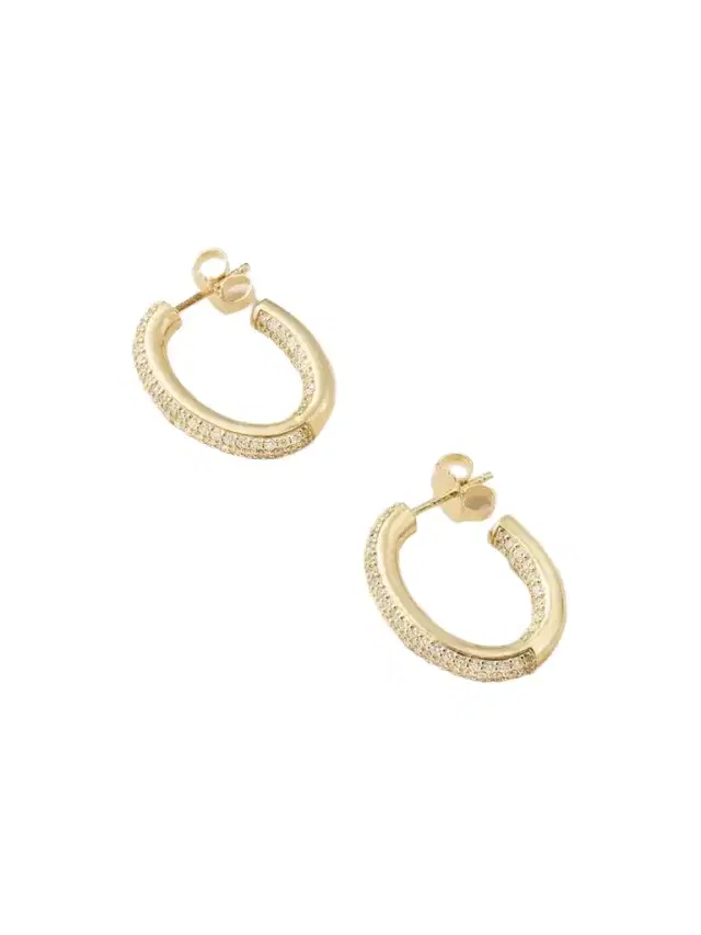 Sydney Evan Tube 14-karat Gold Diamond Medium Hoop Earrings