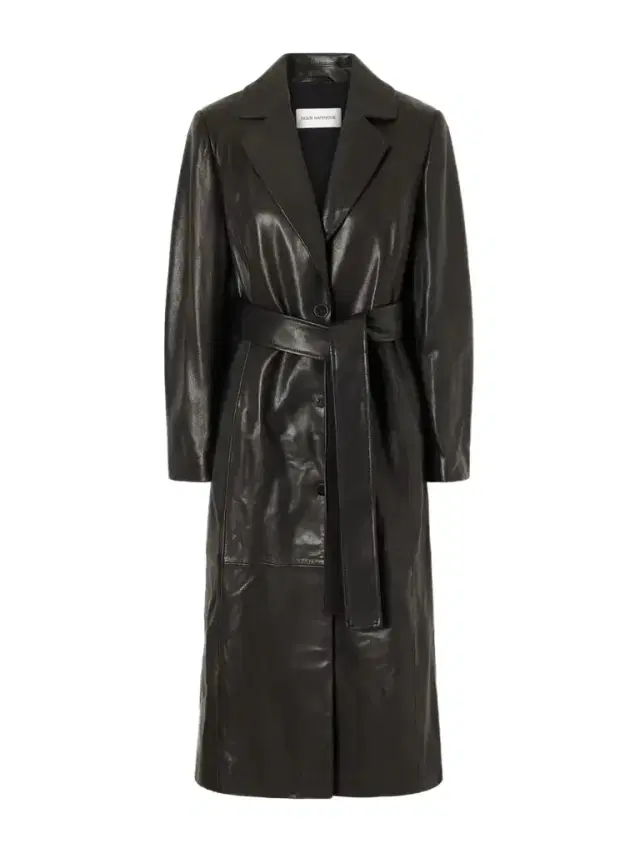 Nour Hammour Camden Belted Leather Coat
