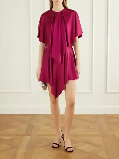 Stella McCartney Gathered Tiered Satin Midi Dress | Thumbnail 2 Stella McCartney Gathered Tiered Satin Midi Dress | Thumbnail 2