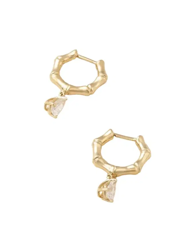 Anita Ko Small Bamboo Huggies 18-karat Gold Diamond Hoop Earrings