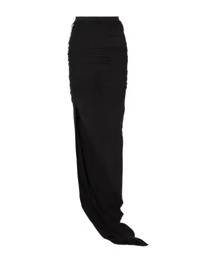 Rick Owens Drkshdw Ruched Cotton-jersey Maxi Skirt | Thumbnail 1
