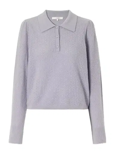 Frame The Honeycomb Cashmere Polo Sweater | Thumbnail 1 Frame The Honeycomb Cashmere Polo Sweater | Thumbnail 1