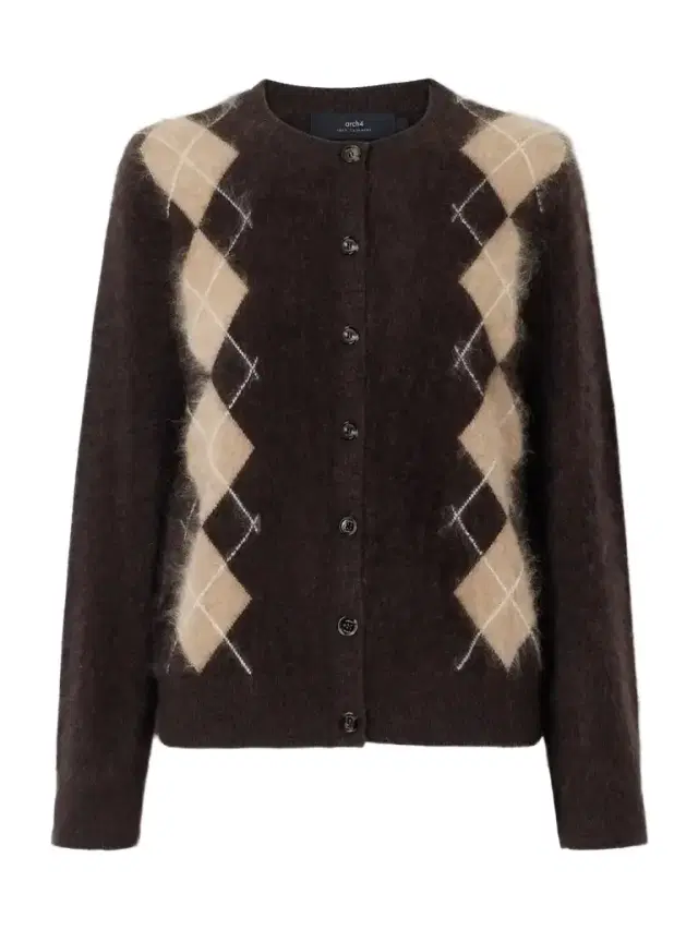 Arch4 Arlo Argyle Brushed Cashmere Cardigan