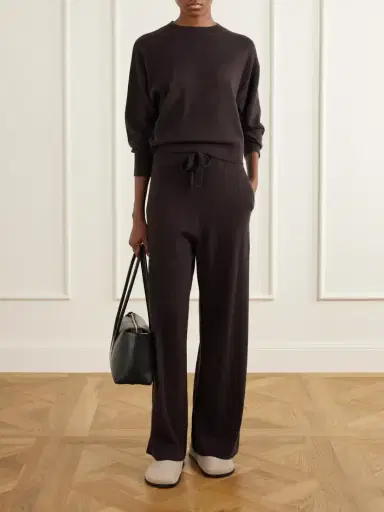 Le Kasha Suria Ribbed Organic Cashmere Wide-leg Pants | Thumbnail 2