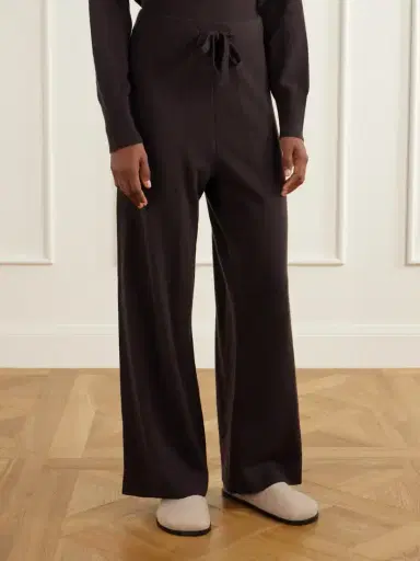 Le Kasha Suria Ribbed Organic Cashmere Wide-leg Pants | Thumbnail 3