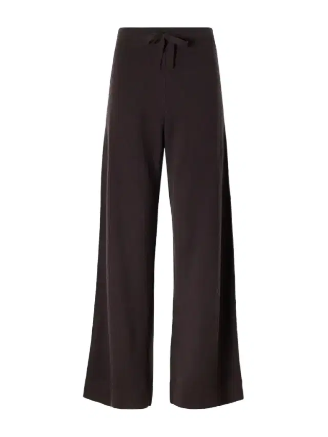 Le Kasha Suria Ribbed Organic Cashmere Wide-leg Pants