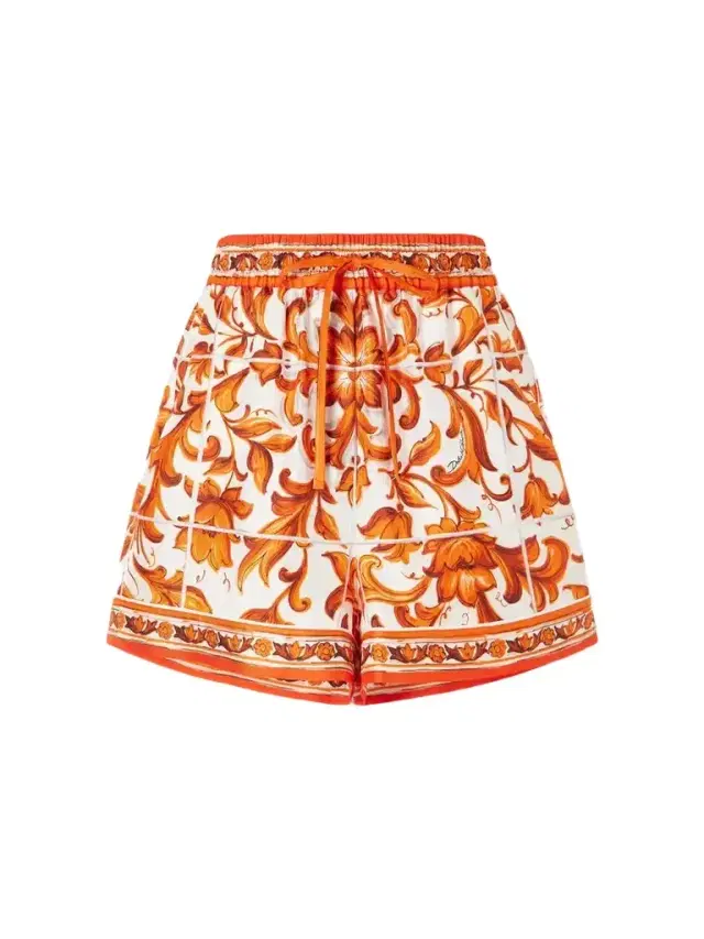 Dolce & Gabbana Floral-print Silk-twill Mini Shorts