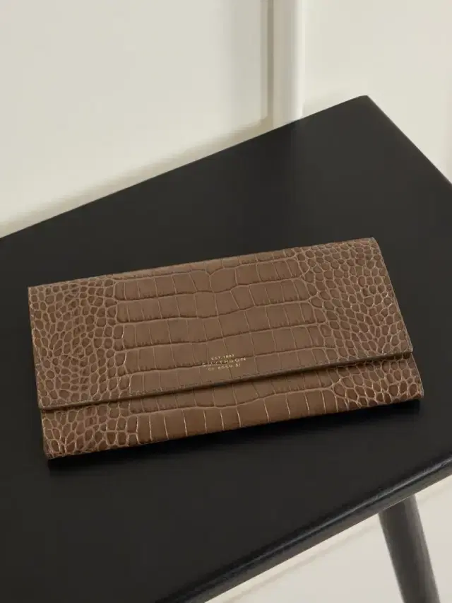 Smythson Mara Croc-effect Leather Jewelry Case
