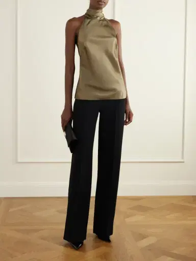 Ralph Lauren Collection Chilton Satin Halterneck Top | Thumbnail 2