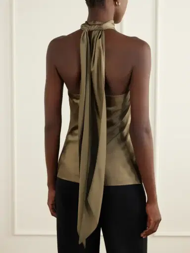 Ralph Lauren Collection Chilton Satin Halterneck Top | Thumbnail 3