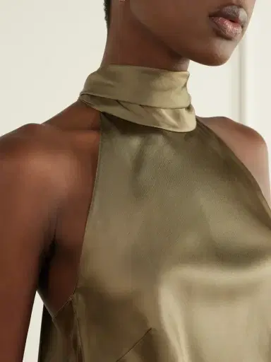 Ralph Lauren Collection Chilton Satin Halterneck Top | Thumbnail 4