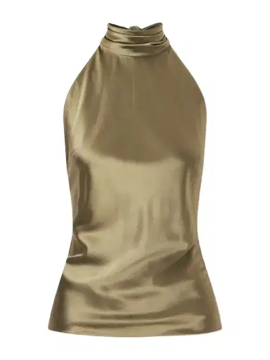 Ralph Lauren Collection Chilton Satin Halterneck Top | Thumbnail 1
