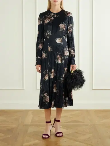 Erdem Floral-print Crinkled-satin Midi Dress | Thumbnail 2