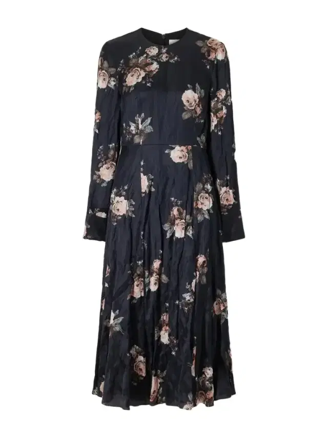 Erdem Floral-print Crinkled-satin Midi Dress