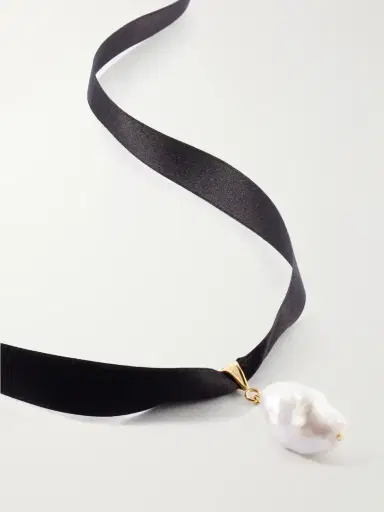 Jennifer Behr Martina Silk-satin Pearl Choker | Thumbnail 4 Jennifer Behr Martina Silk-satin Pearl Choker | Thumbnail 4