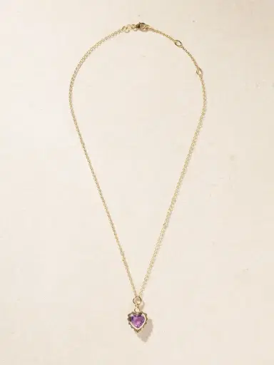 Foundrae True Love 18-karat Gold Amethyst Pendant Necklace | Thumbnail 4