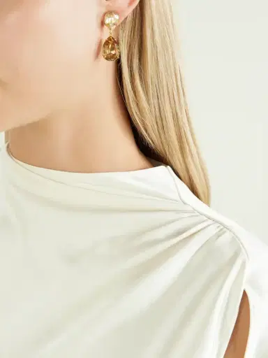 Jennifer Behr Judy Gold-plated Crystal Earrings | Thumbnail 2