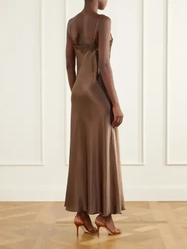 Loretta Caponi Giadeite Lace-trimmed Silk Maxi Dress | Thumbnail 3