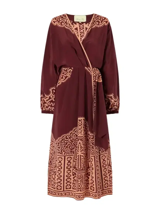 Johanna Ortiz Heatborne Printed Silk Wrap Maxi Dress