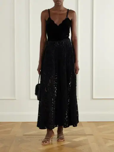 Loretta Caponi Pyrite Scalloped Velvet Cami | Thumbnail 2