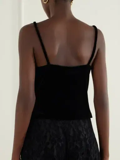 Loretta Caponi Pyrite Scalloped Velvet Cami | Thumbnail 4
