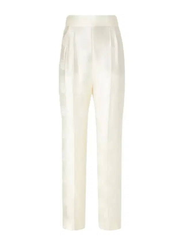 Valentino Garavani Polka-dot Silk Jacquard Straight-leg Pants
