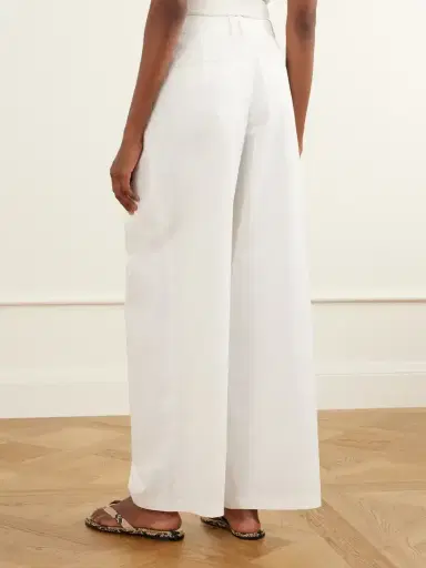 DÔEN Lisa High-waist Pleated Cotton-twill Wide-leg Pants | Thumbnail 3