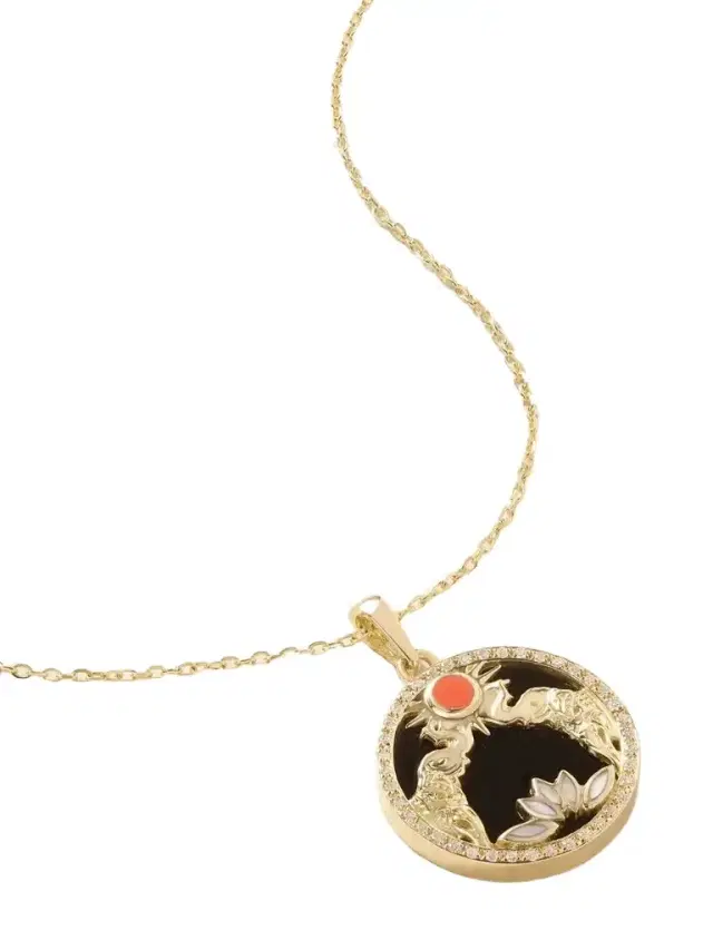 L’Atelier Nawbar en Eclipse 18-karat Gold Multi-stone Pendant Necklace