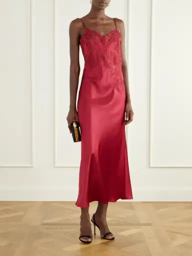 Loretta Caponi Grimilde Lace-trimmed Silk Maxi Dress | Thumbnail 2