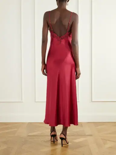 Loretta Caponi Grimilde Lace-trimmed Silk Maxi Dress | Thumbnail 3