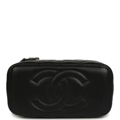Chanel Chanel Small Top Handle Vanity Case with Chain Black Lambskin Antique Gold Hardware | Thumbnail 6 Chanel Chanel Small Top Handle Vanity Case with Chain Black Lambskin Antique Gold Hardware | Thumbnail 6