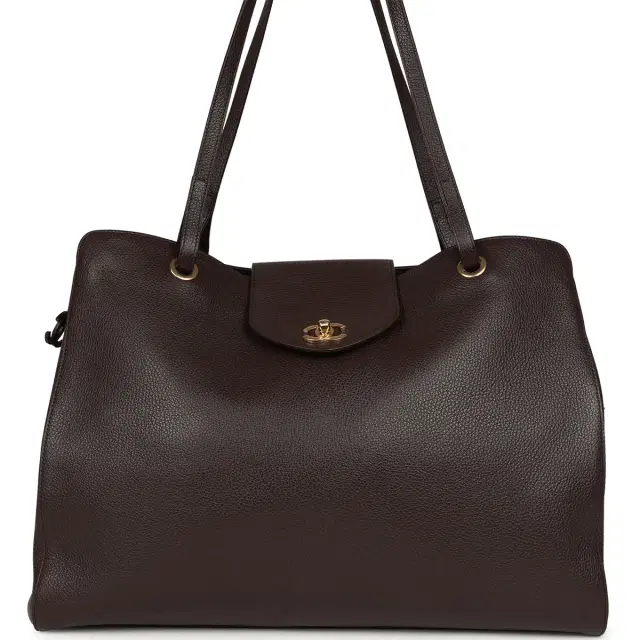 Chanel Chanel XXL "It Girl" Shopping Tote Brown Grained Calfskin Gold Hardware