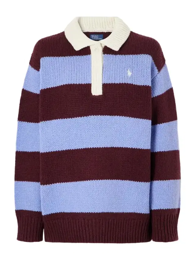 Polo Ralph Lauren Logo-embroidered Striped Wool-blend Polo Sweater