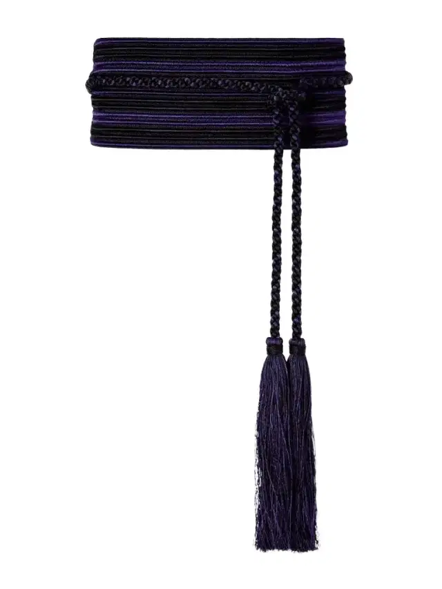 Le Sundial Vesper Tasseled Striped Cord Belt