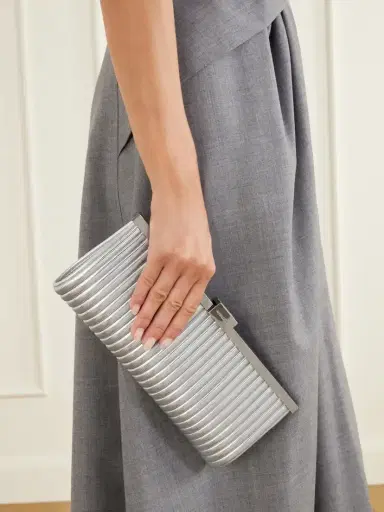 Aquazzura Heatwave Metallic Leather Clutch | Thumbnail 2
