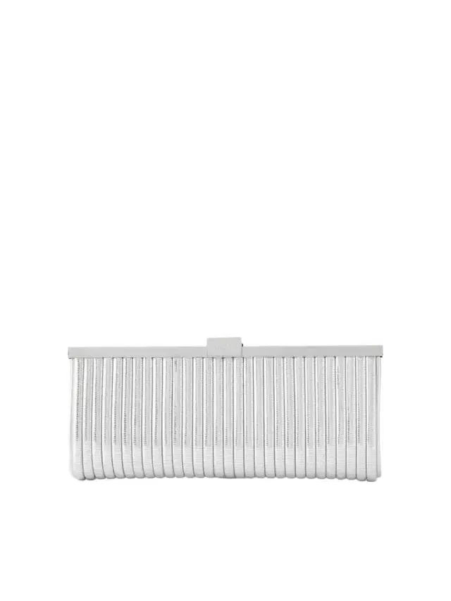 Aquazzura Heatwave Metallic Leather Clutch