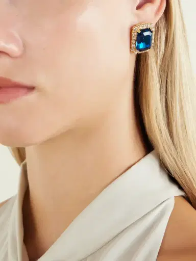 Jennifer Behr Diana Gold-plated Crystal Earrings | Thumbnail 2