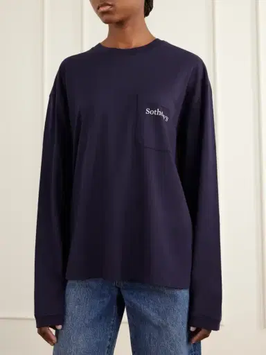Frame + Sotheby's Logo-embroidered Cotton-jersey Sweatshirt | Thumbnail 3 Frame + Sotheby's Logo-embroidered Cotton-jersey Sweatshirt | Thumbnail 3
