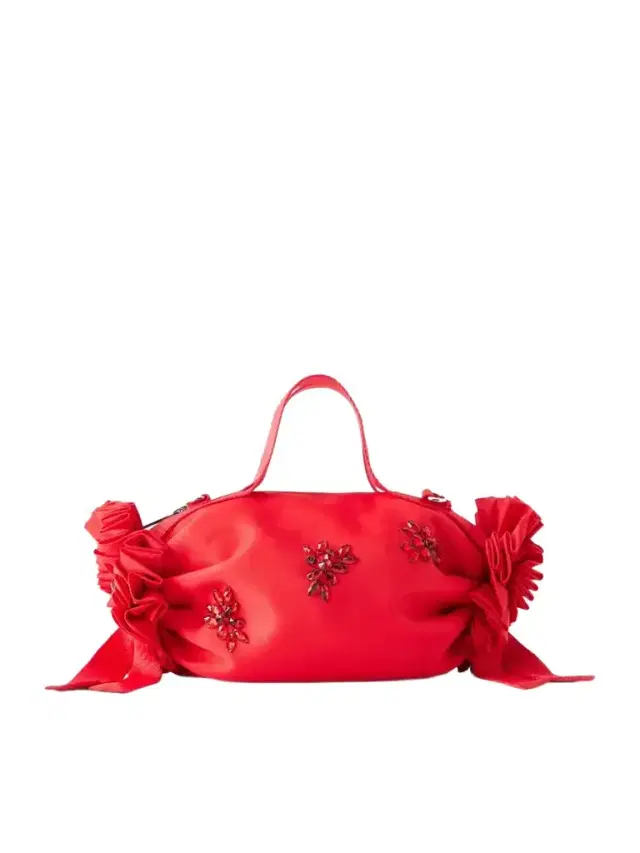 Simone Rocha Double Ribbon Rosette Crystal-embellished Satin Shoulder Bag