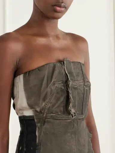 Rick Owens Drkshdw Paneled Frayed Stretch-denim Top | Thumbnail 5 Rick Owens Drkshdw Paneled Frayed Stretch-denim Top | Thumbnail 5