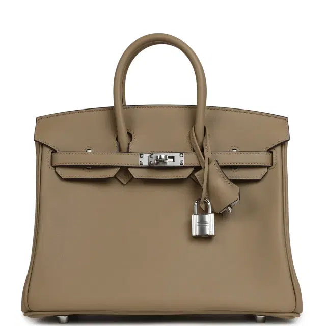 HERMÈS Hermes Birkin 25 Eclat Beige Marfa, Gris Pale Swift Palladium Hardware