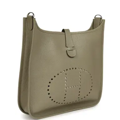 HERMÈS Pre-owned Hermes Evelyne III GM Sauge Clemence Palladium Hardware | Thumbnail 2
